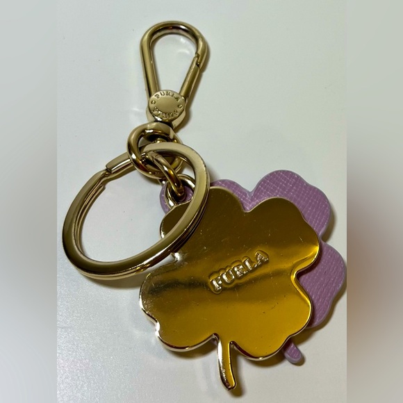 Furla Pink and Purple Clover Bag Charm/ Keychain - Picture 2 of 2